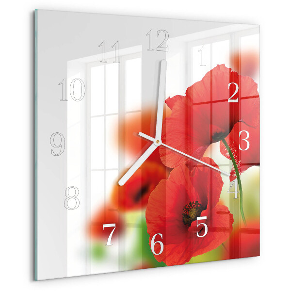 Reloj cuadrado Amapolas