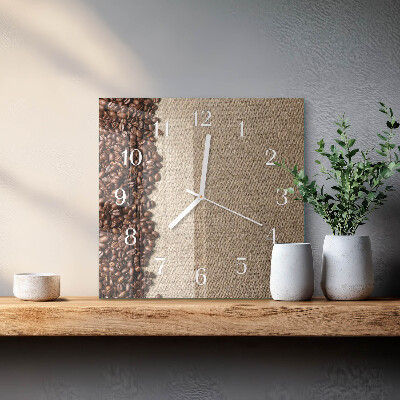 Reloj cuadrado Granos de café