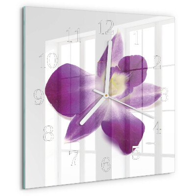 Reloj cuadrado Flor de orquídea
