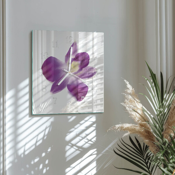 Reloj cuadrado Flor de orquídea