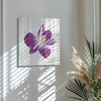 Reloj cuadrado Flor de orquídea