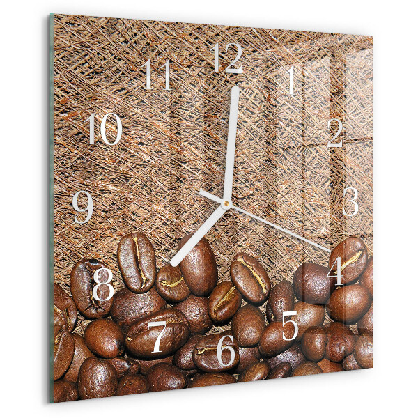Reloj cuadrado Granos de café