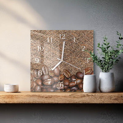 Reloj cuadrado Granos de café