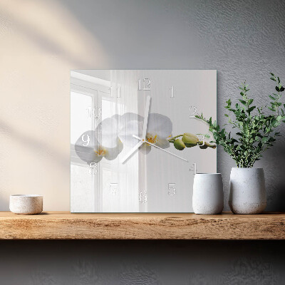Reloj cuadrado Orquídea