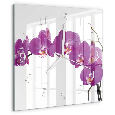 Reloj cuadrado Orquídea
