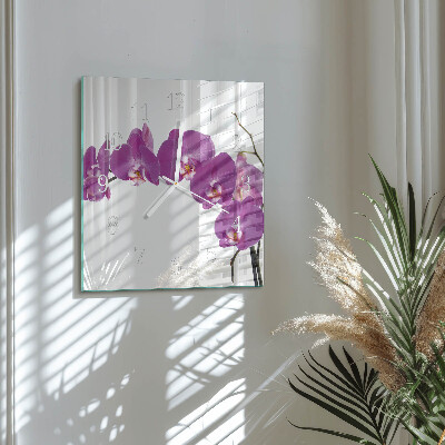 Reloj cuadrado Orquídea