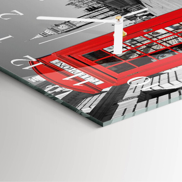 Reloj cuadrado Cabina telefónica roja