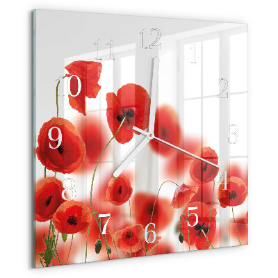 Reloj cuadrado Amapolas