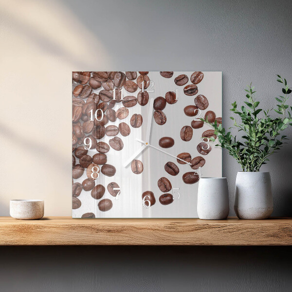 Reloj cuadrado Granos de café