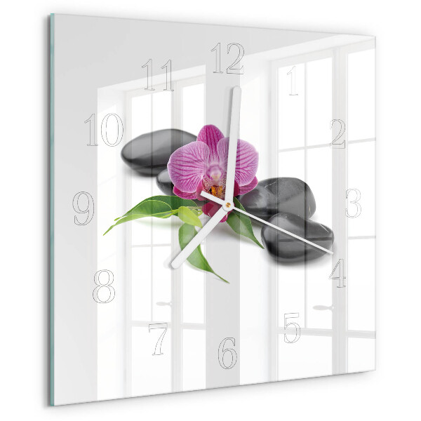 Reloj cuadrado Orquídea