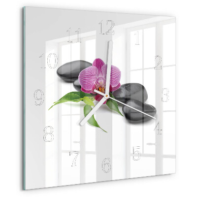 Reloj cuadrado Orquídea
