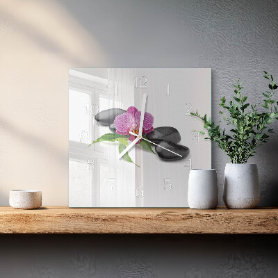 Reloj cuadrado Orquídea