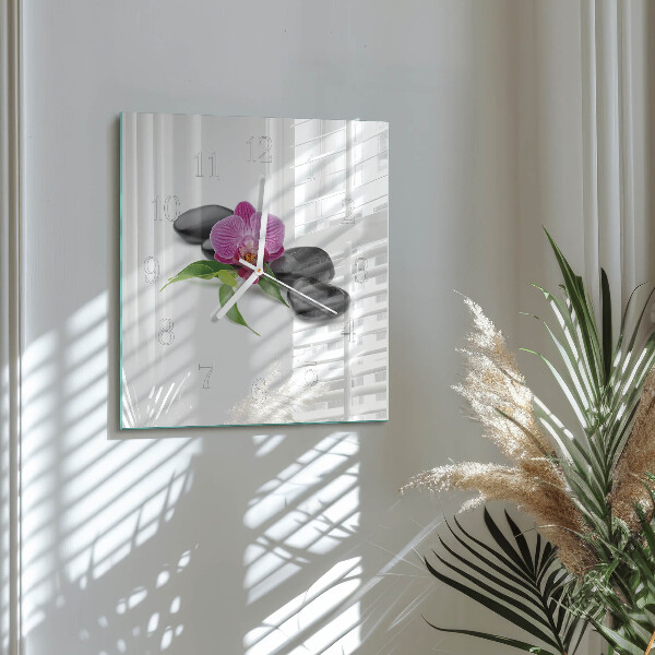 Reloj cuadrado Orquídea
