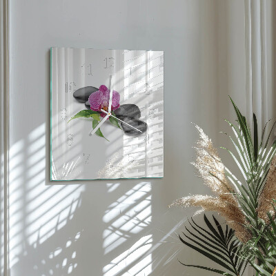 Reloj cuadrado Orquídea