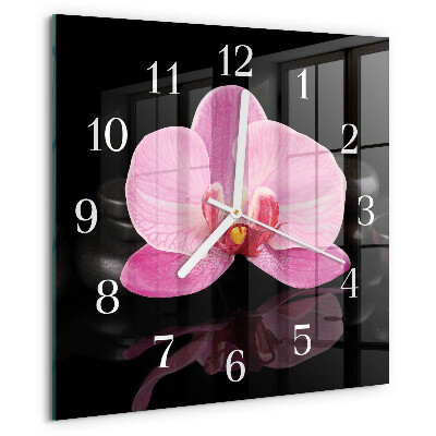 Reloj cuadrado Orquídea