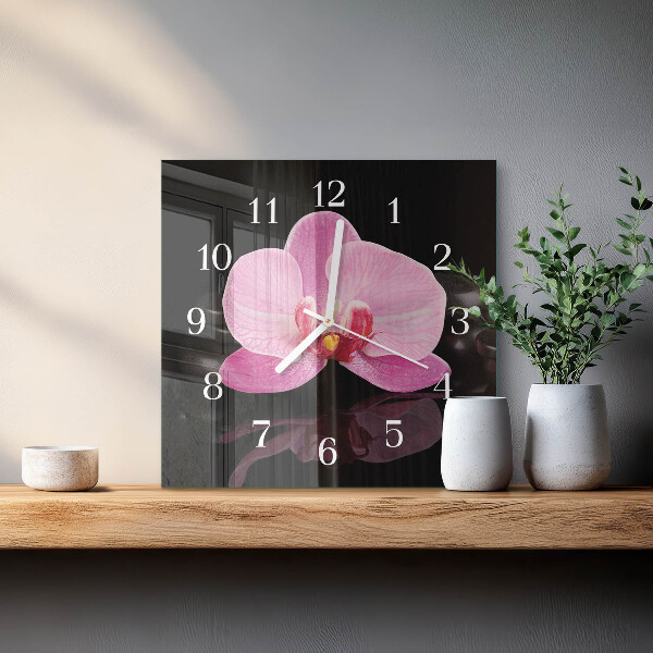 Reloj cuadrado Orquídea