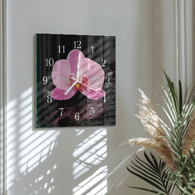 Reloj cuadrado Orquídea