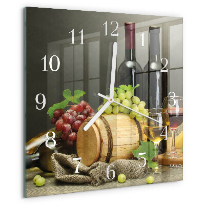 Reloj cuadrado Uvas para vino