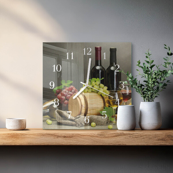 Reloj cuadrado Uvas para vino