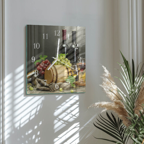 Reloj cuadrado Uvas para vino