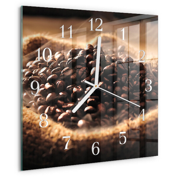 Reloj cuadrado Granos de café