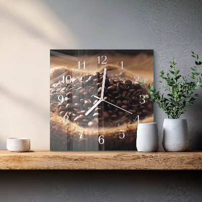 Reloj cuadrado Granos de café