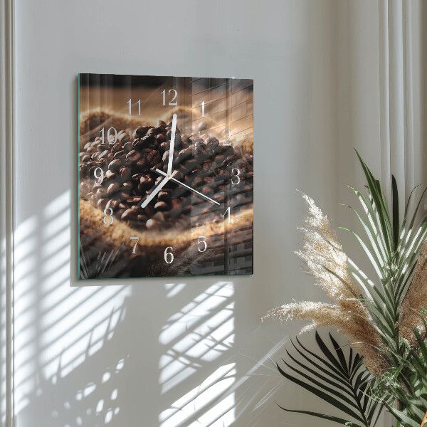 Reloj cuadrado Granos de café