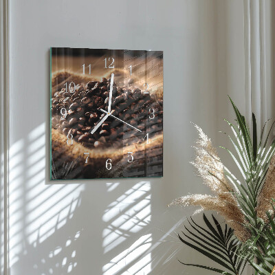 Reloj cuadrado Granos de café