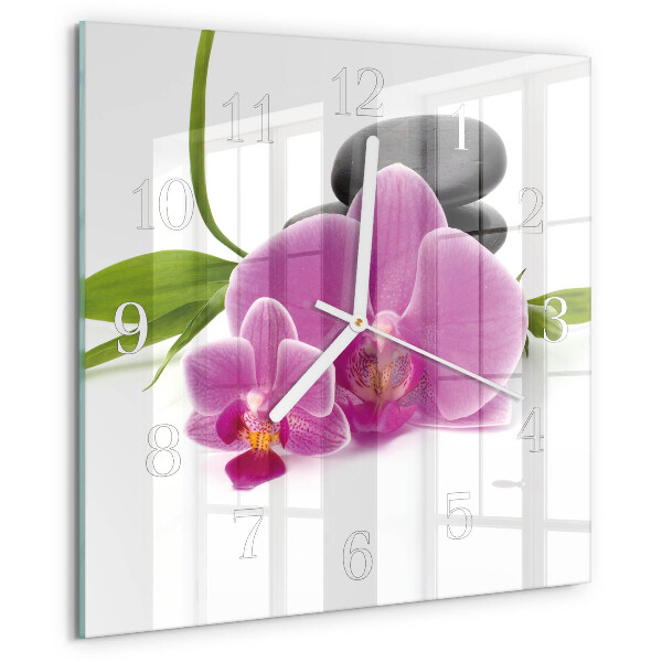 Reloj cuadrado Orquídea
