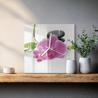 Reloj cuadrado Orquídea