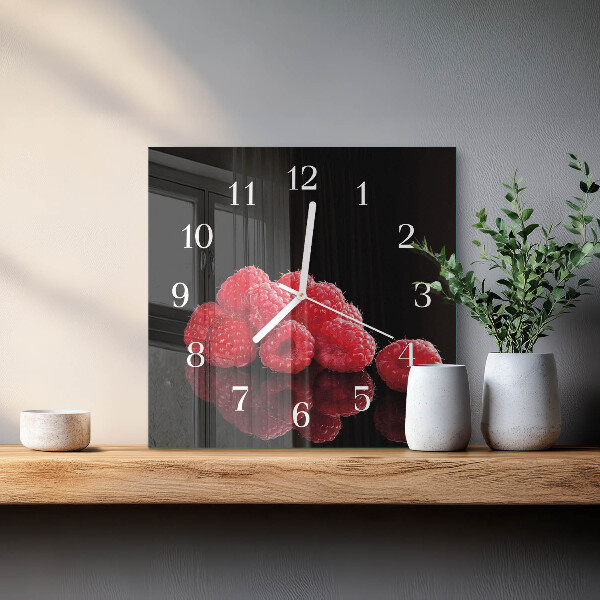 Reloj cuadrado Frambuesas