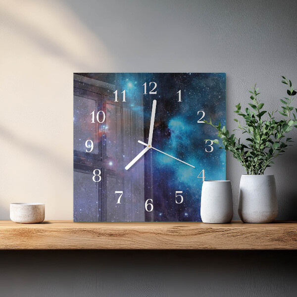 Reloj cuadrado cielo estrellado