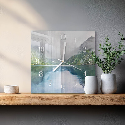 Reloj cuadrado Lago de montaña