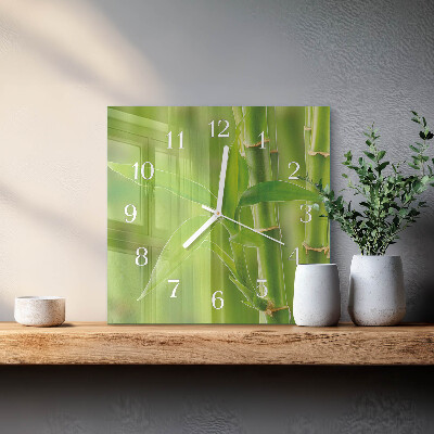 Reloj cuadrado Planta de bambú