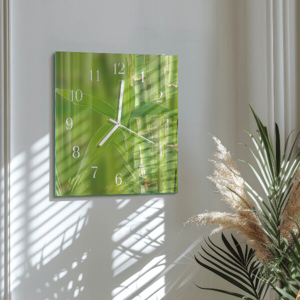 Reloj cuadrado Planta de bambú