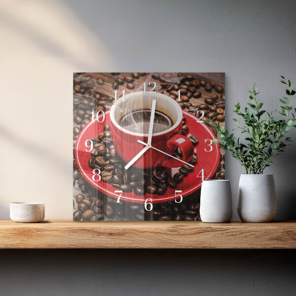 Reloj cuadrado Taza de café