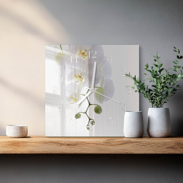 Reloj cuadrado Orquídea