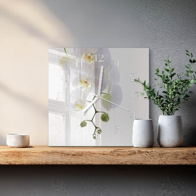 Reloj cuadrado Orquídea