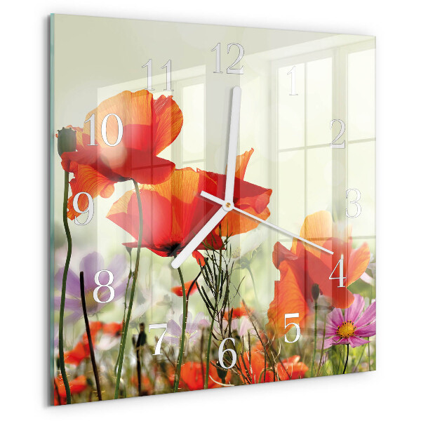 Reloj cuadrado Amapolas
