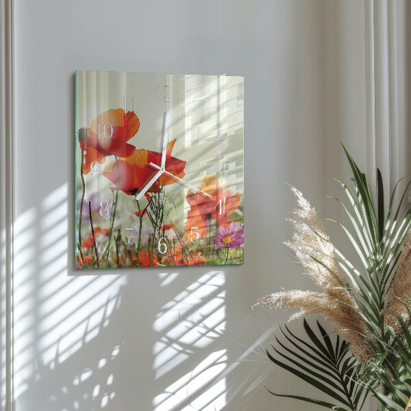 Reloj cuadrado Amapolas