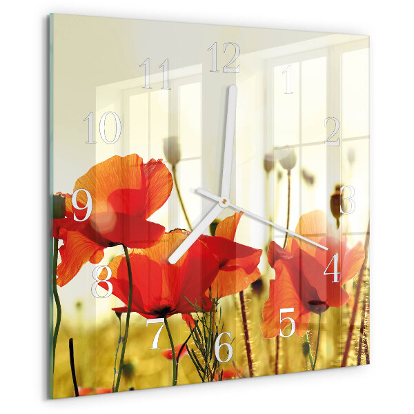 Reloj cuadrado Amapolas