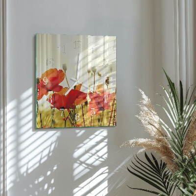 Reloj cuadrado Amapolas