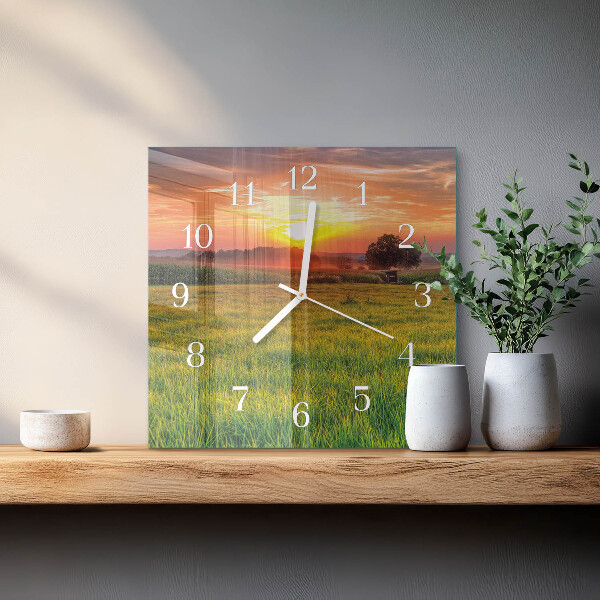 Reloj cuadrado Pradera paisajística