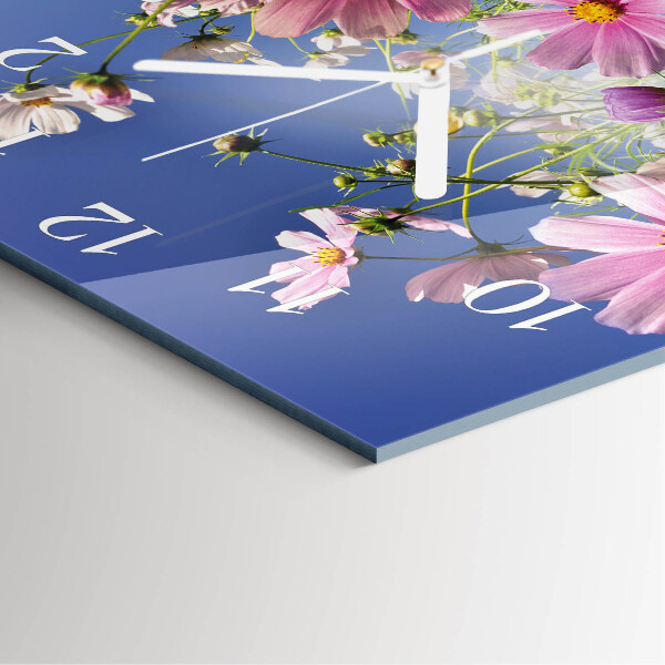 Reloj cuadrado Flores de cosmos