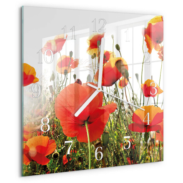 Reloj cuadrado Amapolas