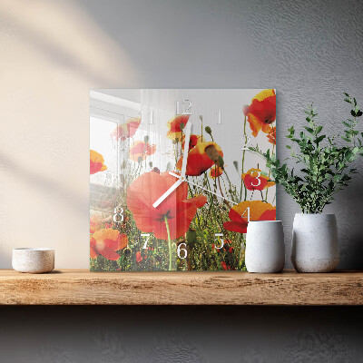 Reloj cuadrado Amapolas