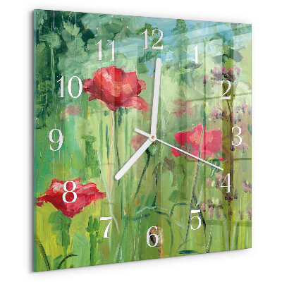 Reloj cuadrado Amapolas