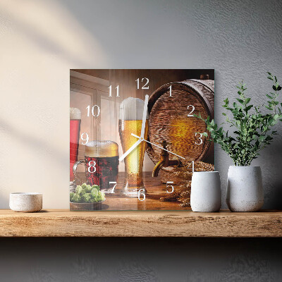 Reloj cuadrado Barril de cerveza