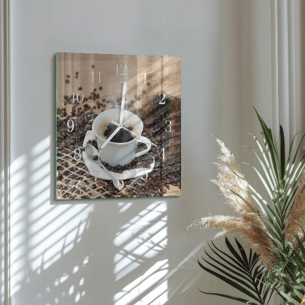 Reloj cuadrado Taza de café