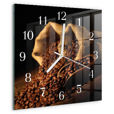 Reloj cuadrado Granos de café